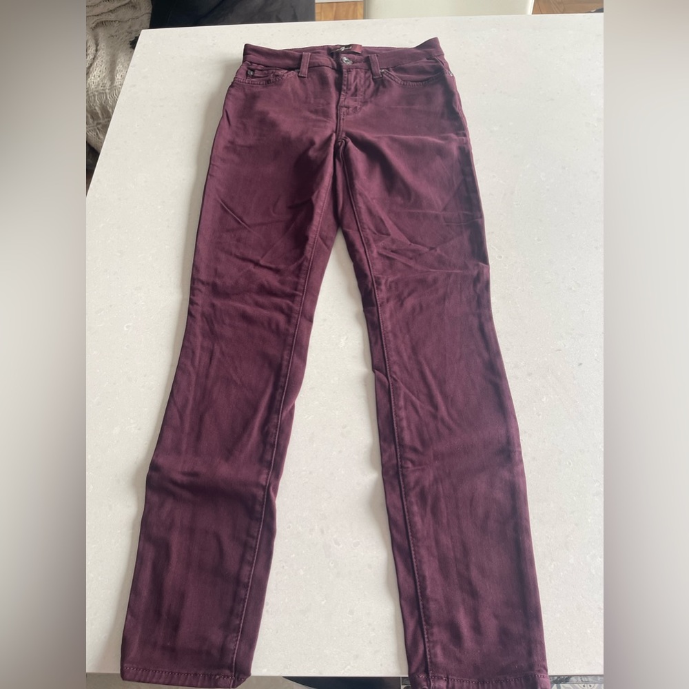 Very soft 7 for All Man Kind pant/jean in burgundy size 25.